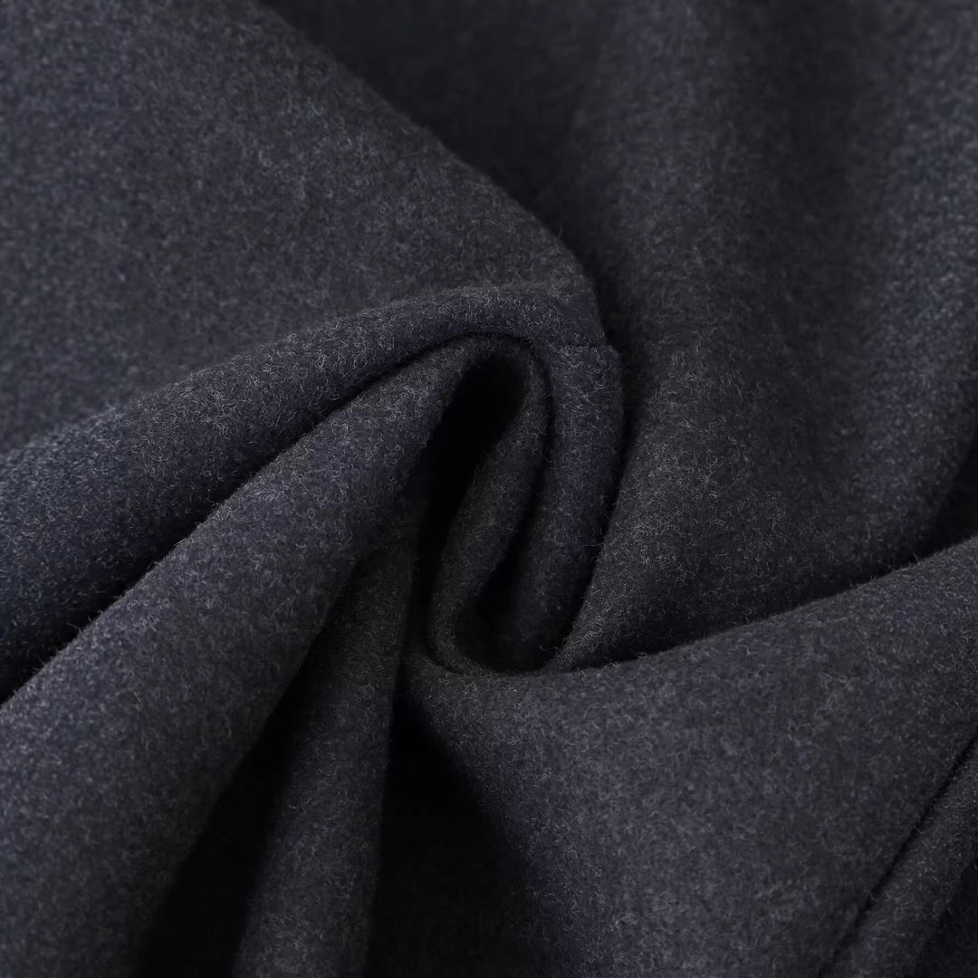 Damen Schlichter Midi-Mantel aus Wollmix mit V‑Kragen, Taillierungsnähten und seitlichen Eingrifftaschen Shop Nory