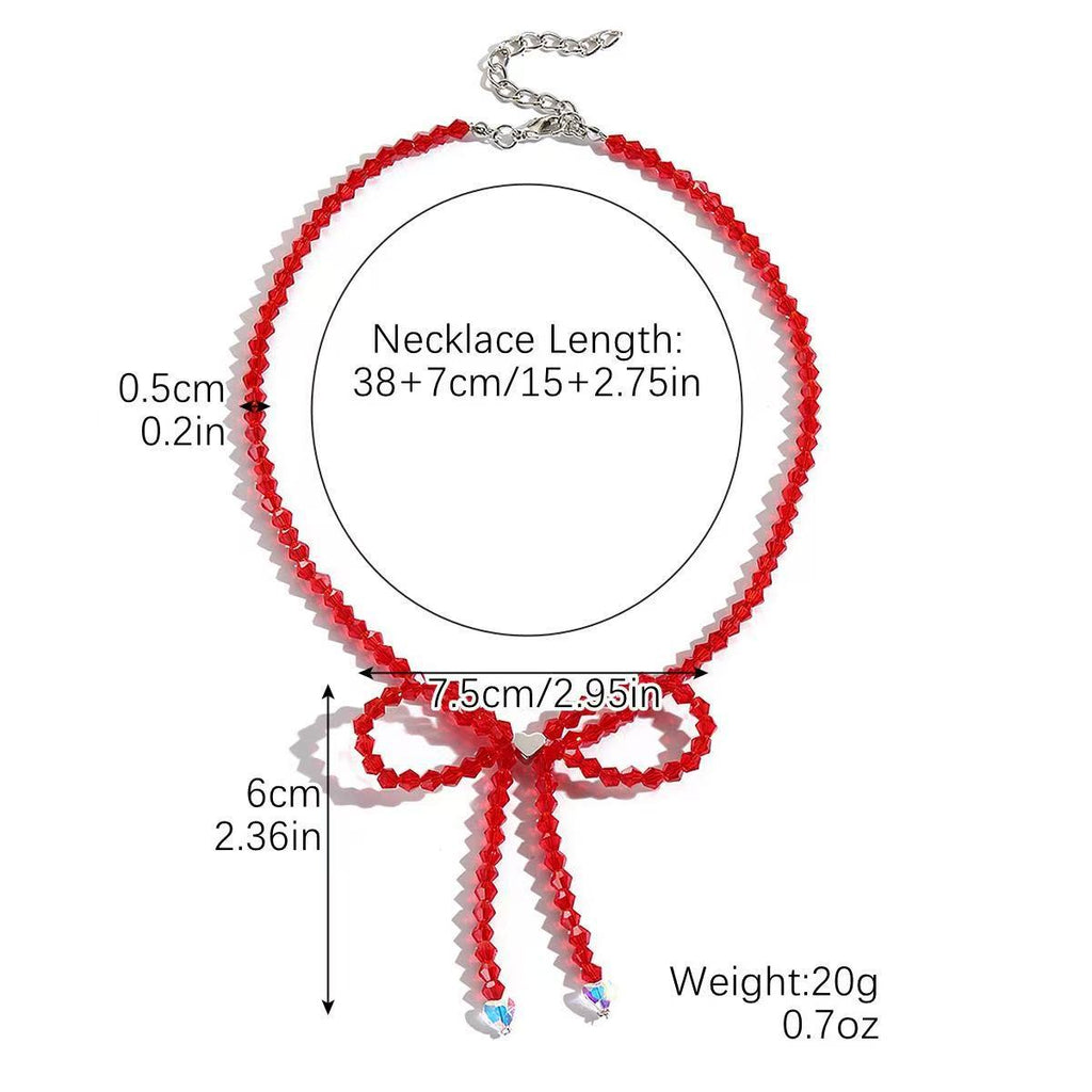 Damen Kette mit funkelndem Schleifenanhänger Shop Nory