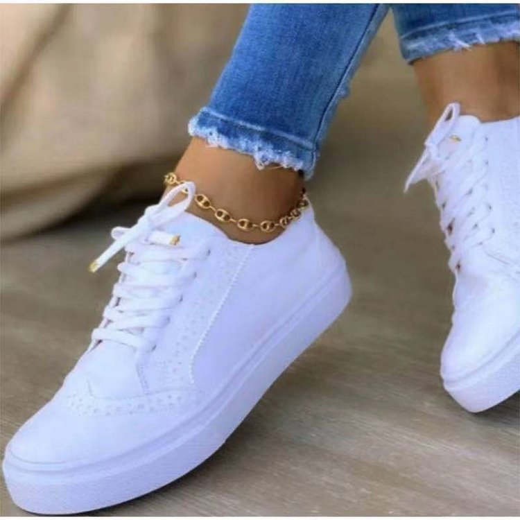 Damen modische Sneakers aus echtem Wildleder mit Detail-Briefing Shopnory
