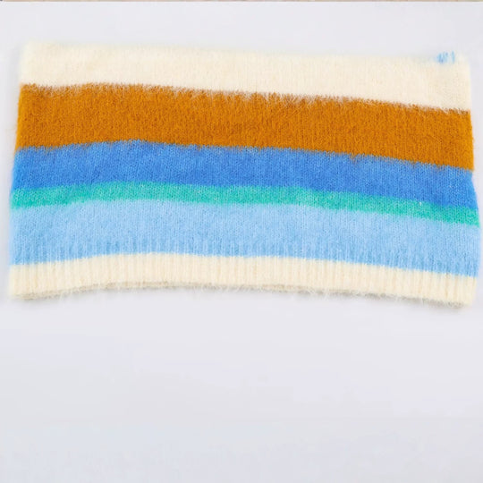 Damen Oversize Mohair‑Look Streifenpullover mit Rundhalsausschnitt Shop Nory