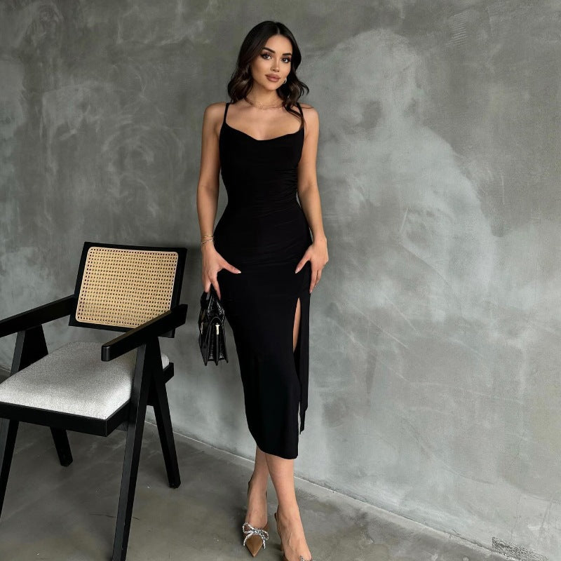 Damen Elegantes Maxi Kleid mit figurbetontem Schnitt und seitlichem Schlitz Shopnory