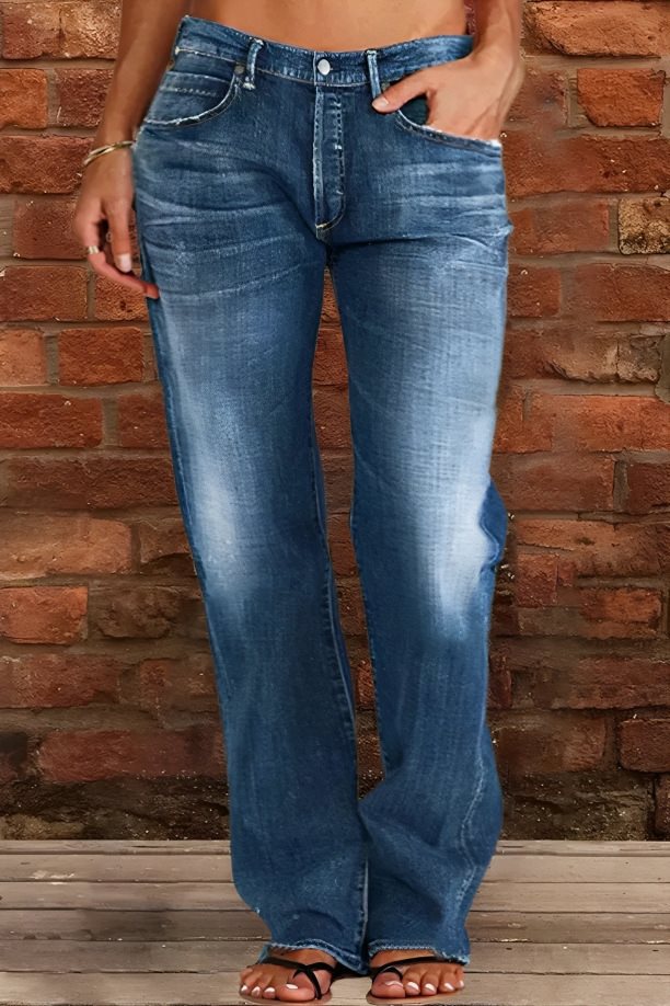 Damen Lockere Destroyed-Jeans mit weitem Bein und niedriger Taille Shop Nory