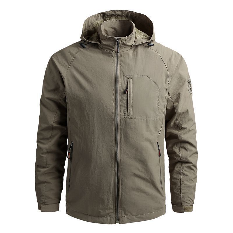 Herren Tactical-Urban Übergangsjacke mit Kapuze, Mesh-Innenfutter und verdeckten Reißverschlusstaschen Shop Nory