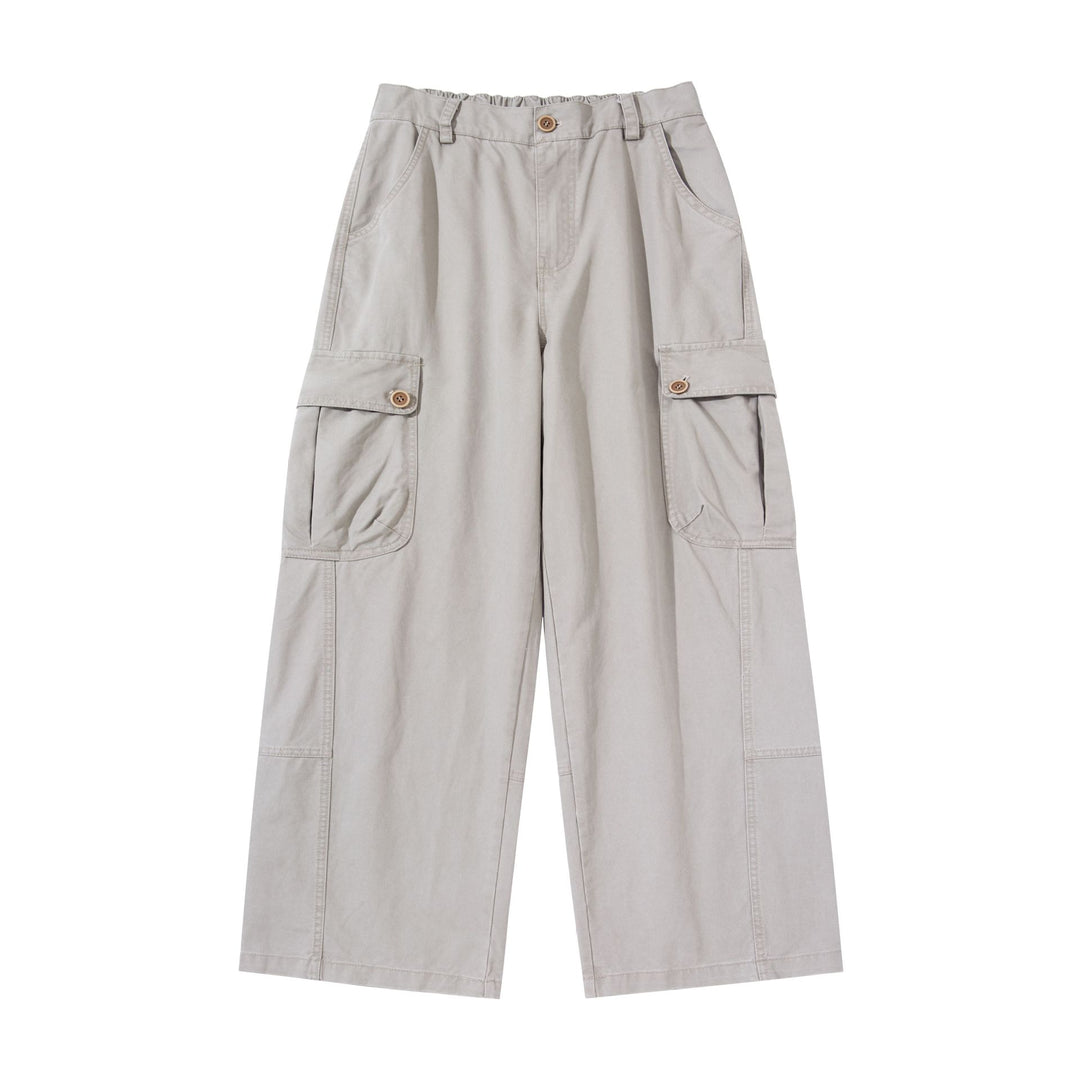 Damen hochgeschnittene Cargo‑Hose mit weitem Bein und Klappentaschen Shop Nory