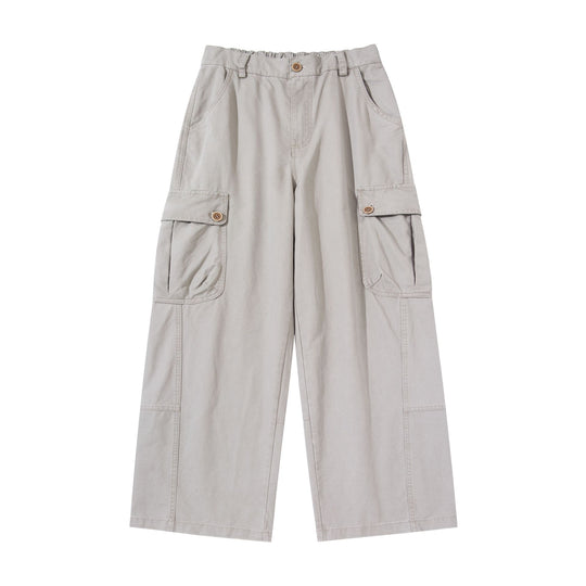 Damen hochgeschnittene Cargo‑Hose mit weitem Bein und Klappentaschen Shop Nory