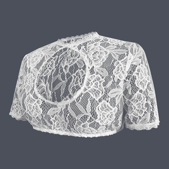 Damen nan Spitzenbolero mit hohem Kragen und kurzen Ärmeln Shop Nory