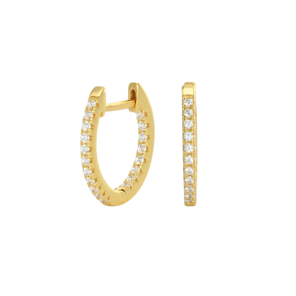 Damen Ohrhänger mit funkelndem Zirkonbesatz in eleganter Goldoptik Shop Nory