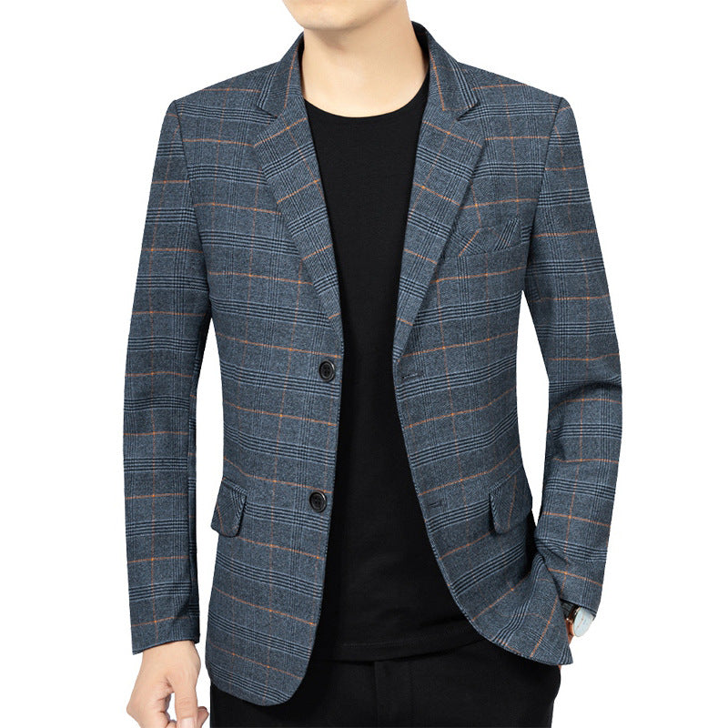 Herren Schmalgeschnittenes kariertes Glencheck-Sakko mit dezentem Overcheck-Optik Shop Nory