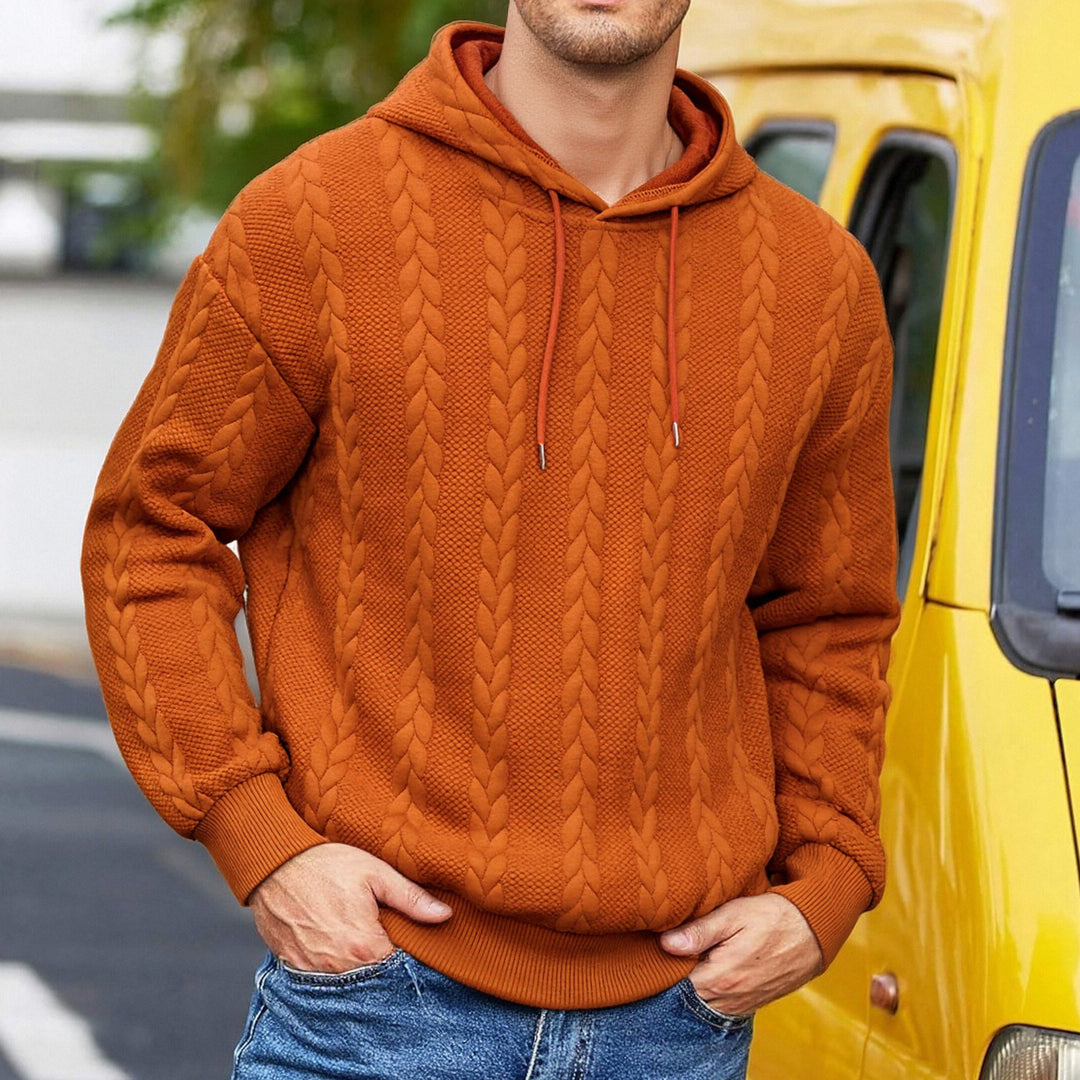 Herren Kapuzenpullover mit erhabenem Flechtrelief und weichem Innenfutter Shop Nory