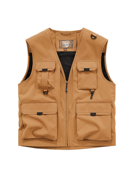 Herren Multifunktionale Utility-Weste mit Mehrfach‑Taschen und robustem Reißverschluss Shop Nory