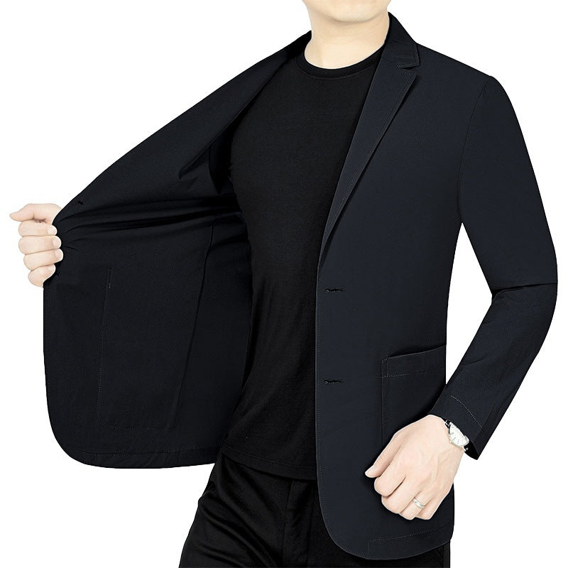 Herren legerer elastischer Sommerblazer mit dreiviertelärmeln und schlanker Passform Shop Nory
