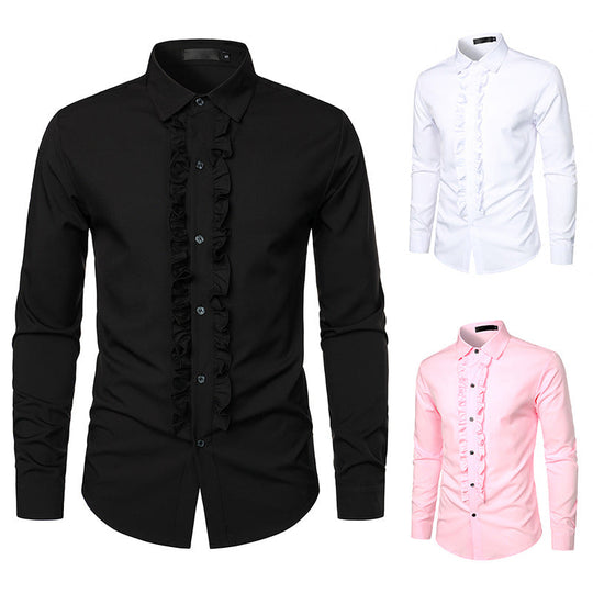 Herren Elegantes Hemd mit Rüschendetails