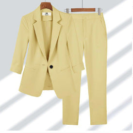Damen Zweiteiliges Business-Anzug-Set mit tailliertem Blazer und schmaler Hose Shop Nory
