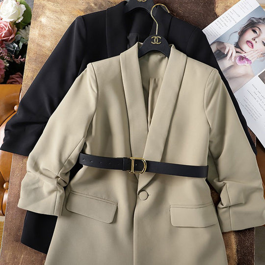 Damen Moderner Blazer mit Taillengürtel Shop Nory