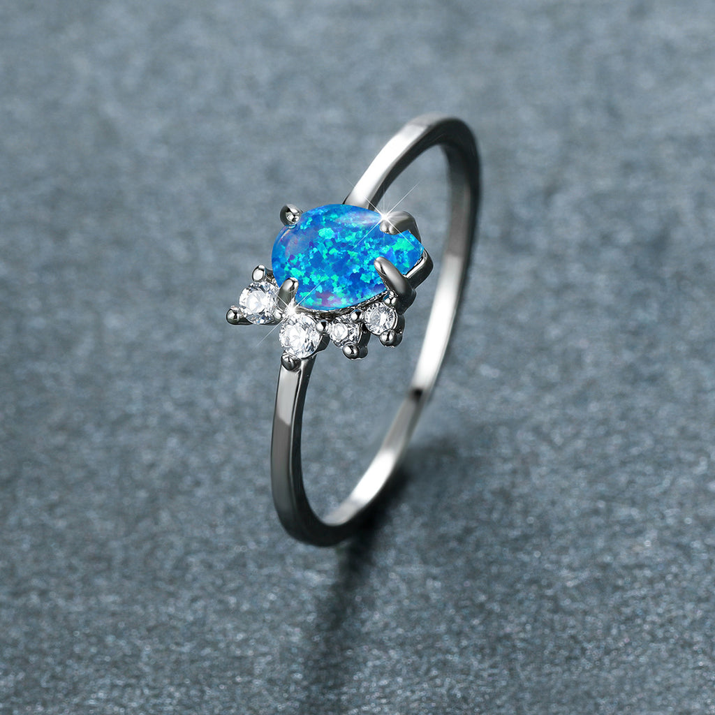 Damen Schmuckring mit funkelndem Opal und kristallinem Design Shop Nory