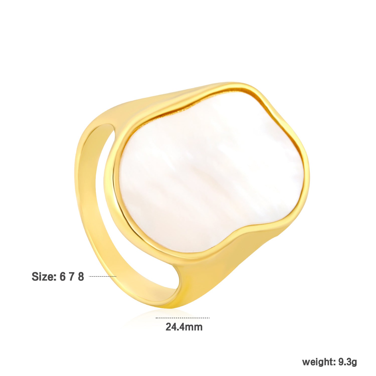 Damen Ring mit elegantem, geschwungenen Design und verstellbarem Perlenanhänger Shop Nory