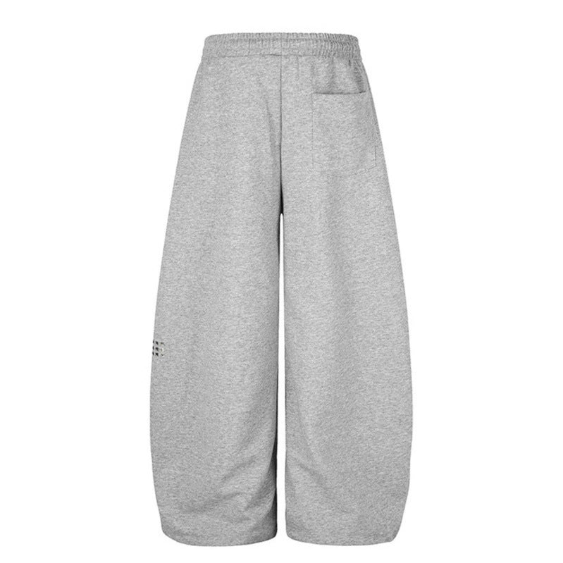 Damen Palazzo-Sweatpants im Culotte-Stil mit hohem Bund, Tunnelzug, Schriftprint und Strassbesatz Shop Nory
