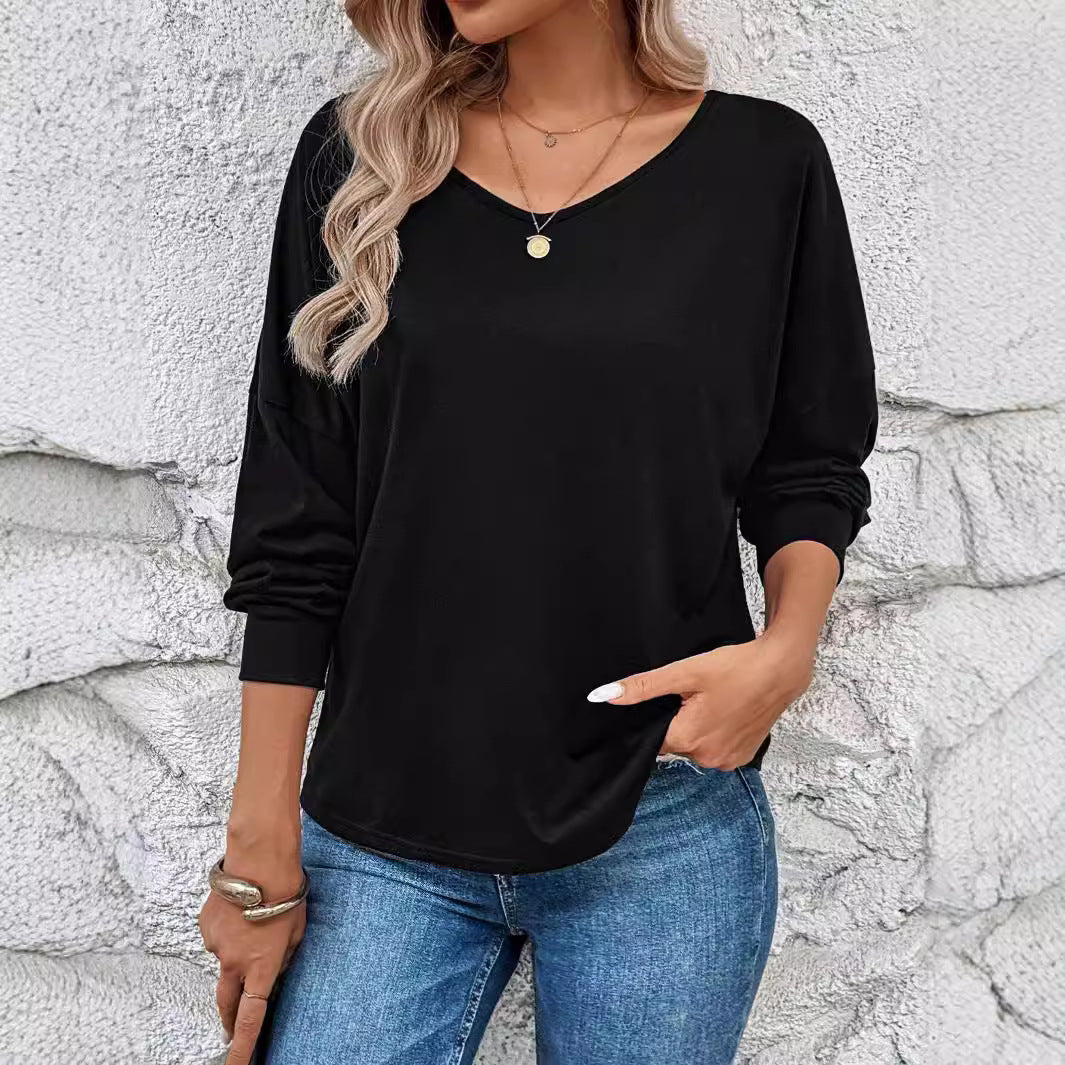 Damen Langarm T-Shirt mit dekorativem Häkelrücken