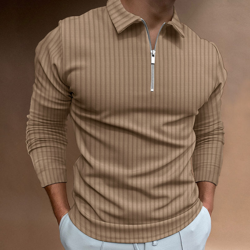 Herren modischer Poloshirt mit Reißverschluss