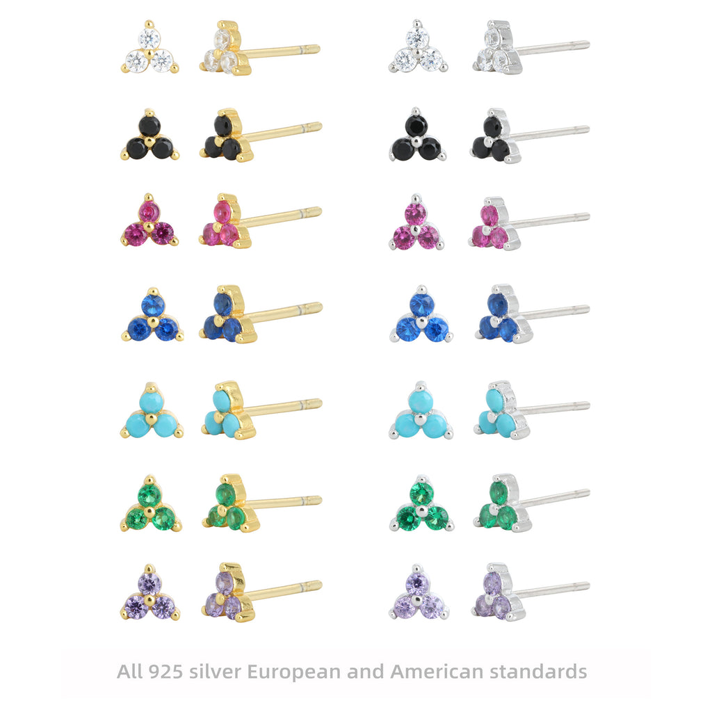 Damen Ohrstecker mit funkelnden blauen Kristallen und hochwertigem 925 Sterling Silber Shop Nory