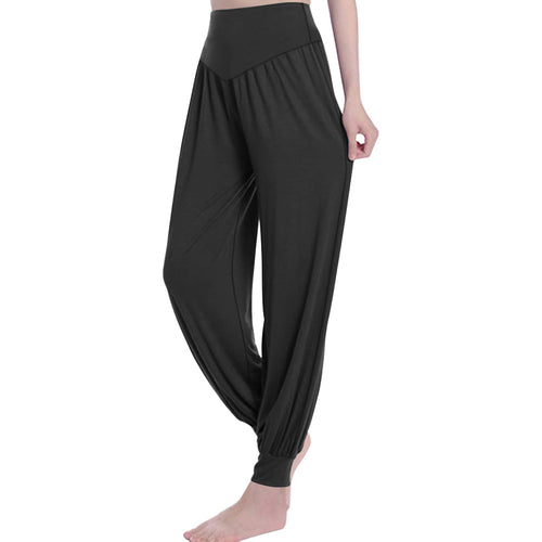 Damen Locker geschnittene Harem-Yoga-Hose mit hohem Bund und Elastikabschluss Shopy Nory