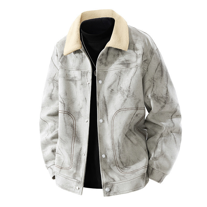 Herren Lässige Jeansjacke mit warmem Futter Shop Nory