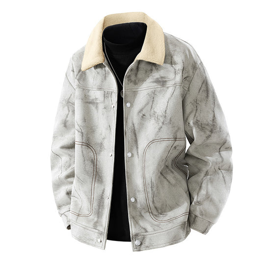 Herren Lässige Jeansjacke mit warmem Futter Shop Nory