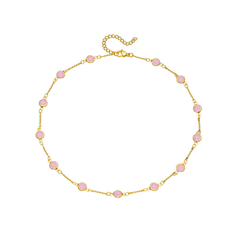 Damen zarte Choker-Halskette mit eleganten Edelsteinen Shop Nory