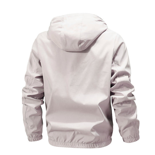Herren Leichte Outdoor-Softshelljacke mit Kapuze, wasserabweisender Membran und Reißverschlusstaschen Shop Nory