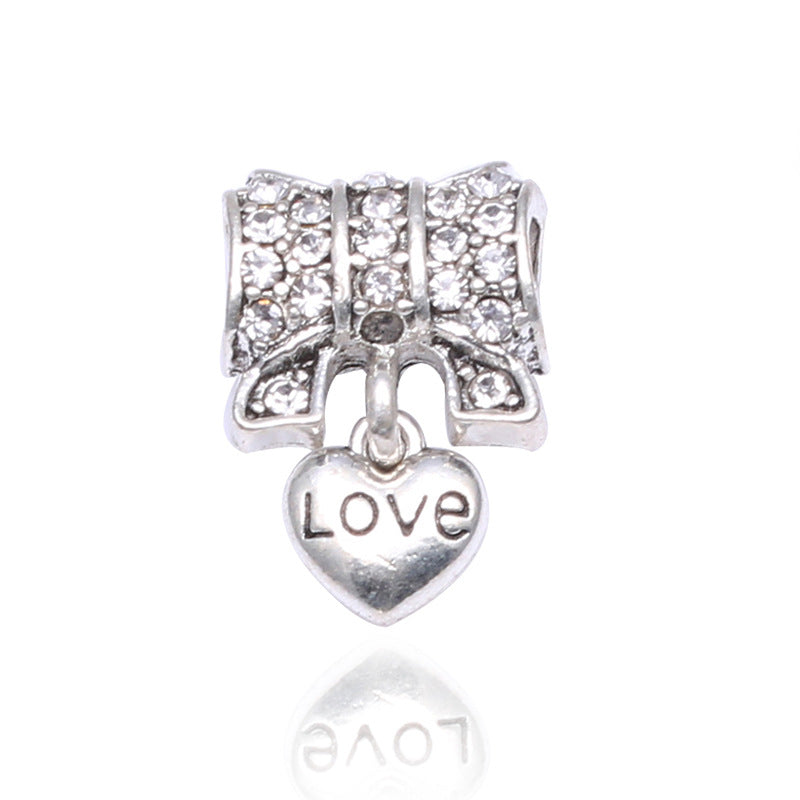 Facettierter Kristall-Charme Perlenanhänger Für Charm-Armband mit Zirkonia-Einfassung