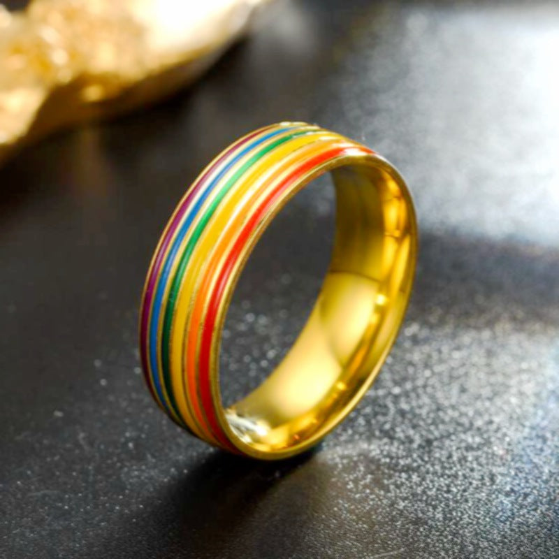 Damen Ring mit buntem Streifenmuster Shop Nory