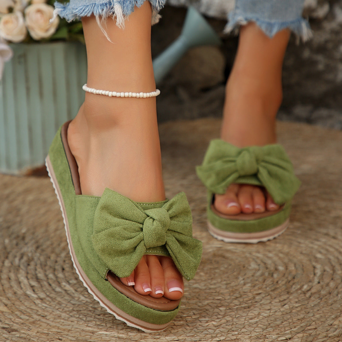 Damen Bequeme Sandalen mit modischem Schleifen-Design