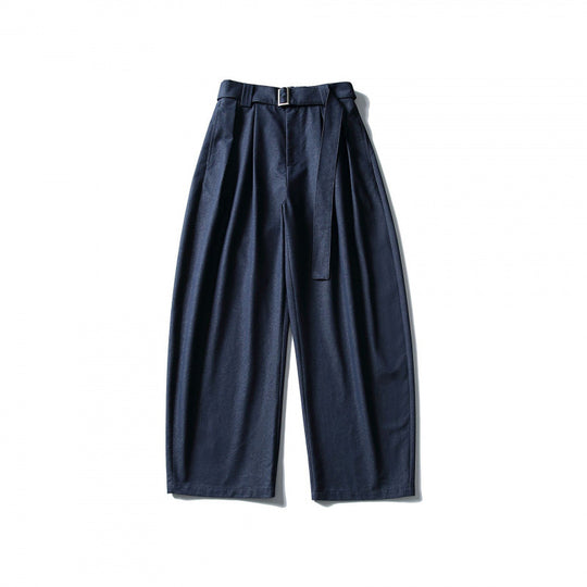 Damen Ballon-Hose mit weitem Bein, hohem Bund und Bindegürtel Shop Nory