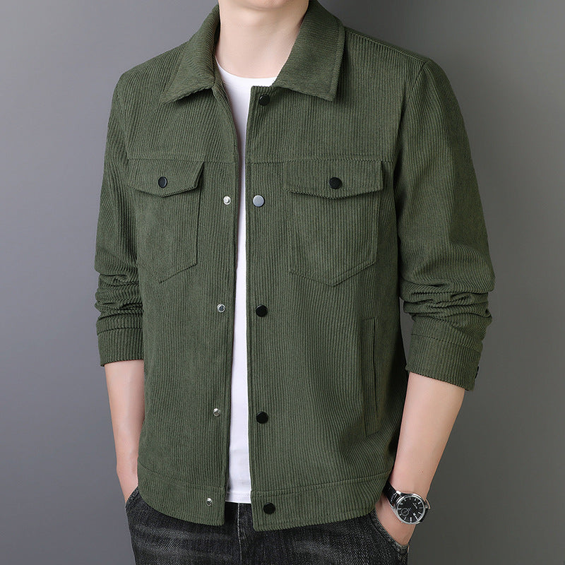 Herren Cordjacke im Truckerstil mit Druckknopfleiste Shop Nory
