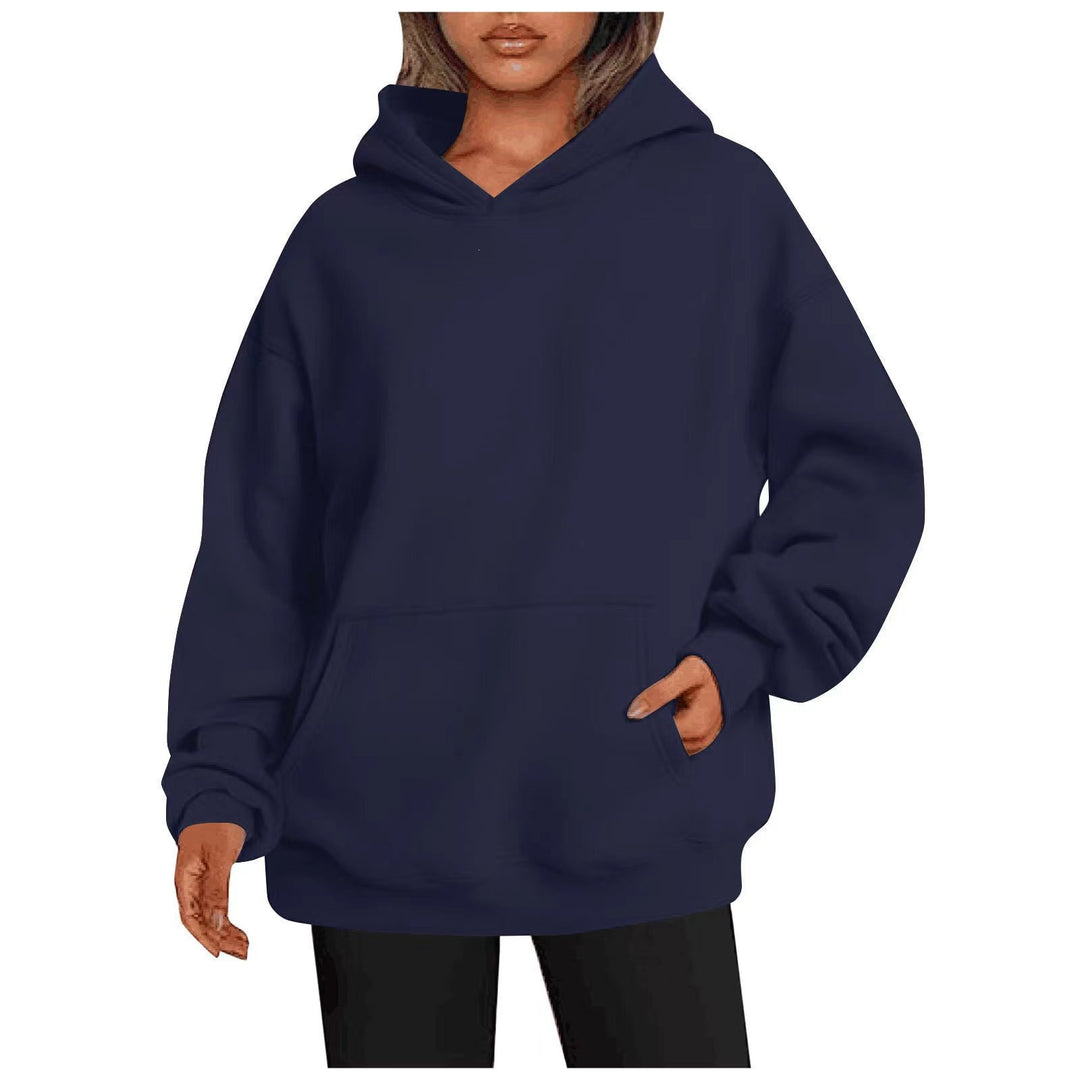 Damen nan Oversize-Kapuzenpullover mit Raglanärmeln, Kängurutasche und weichem Fleece-Innenfutter Shop Nory