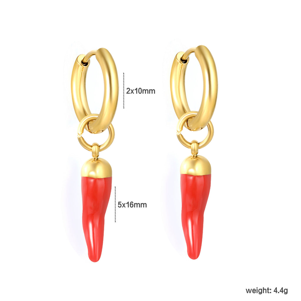 Damen Hängende Ohrstecker mit verspieltem Pilzdesign und goldfarbener Oberfläche Shop Nory