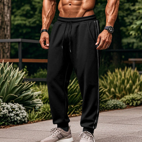 Herren Bequeme Sporthose mit kontrastierenden Seiteneinsätzen und elastischem Bund Shopnory