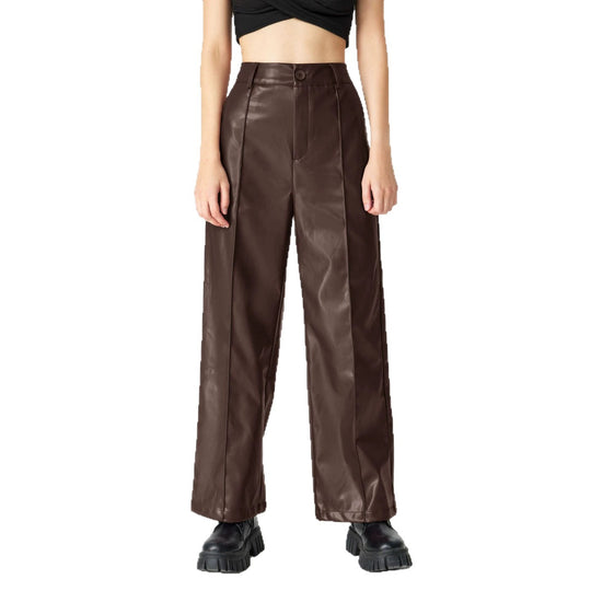 Damen Elegante Kunstlederhose Shop Nory