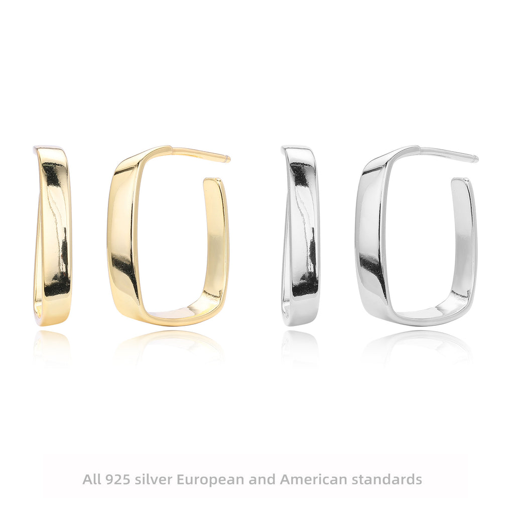 Damen Ohrhänger mit elegantem quadratischem Design aus hochwertigem 925 Sterling Silber Shop Nory