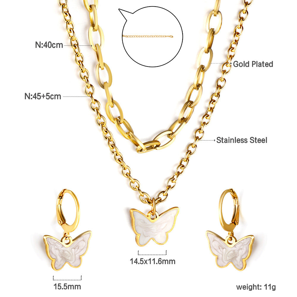 Damen Schmuckset mit glänzendem Sternenanhänger aus antiallergischem Edelstahl Shop Nory