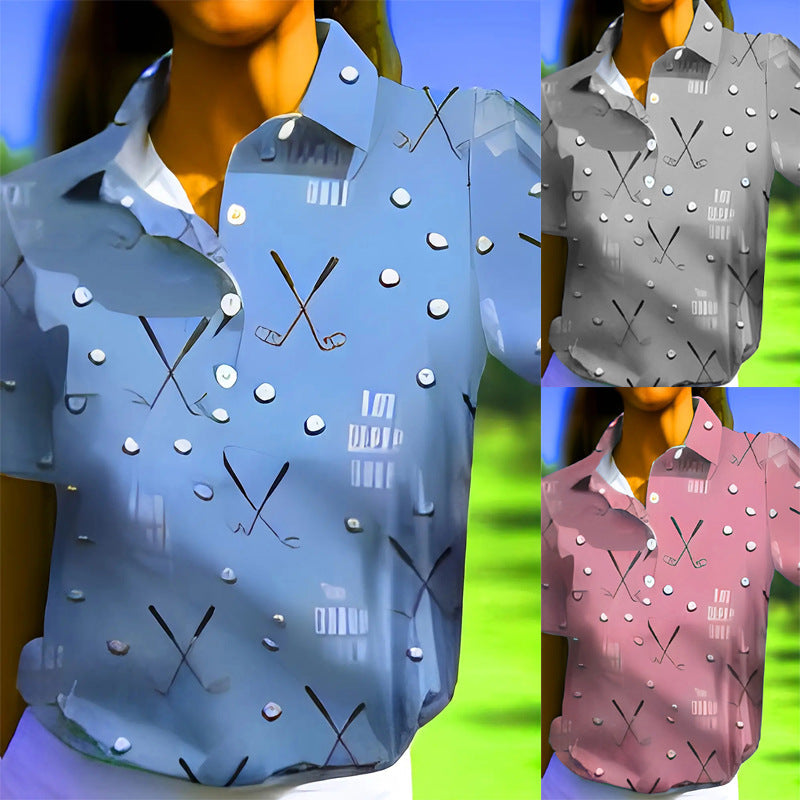 Damen Poloshirt mit modernem Golf-Muster und bequemem Schnitt