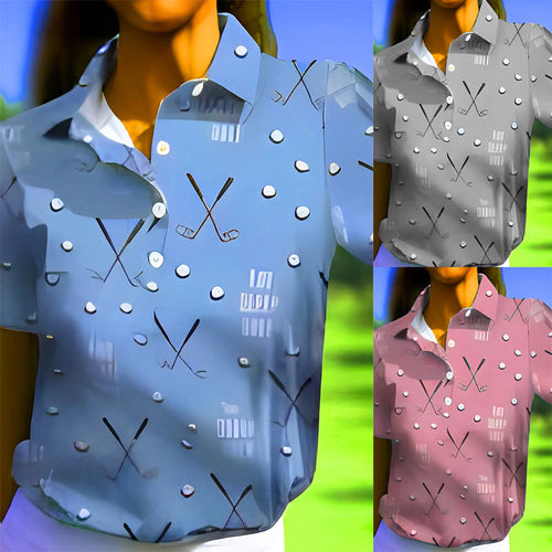 Damen Poloshirt mit modernem Golf-Muster und bequemem Schnitt
