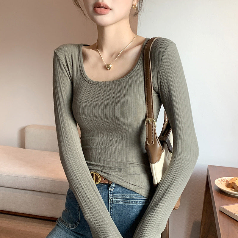 Damen Langarm Rippshirt Shop Nory