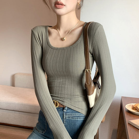Damen Langarm Rippshirt Shop Nory