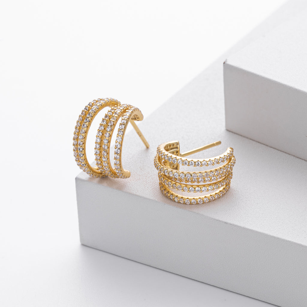 Damen Creolen mit luxuriösen Zirkon-Details und hochwertigem 925 Sterling Silber Shop Nory