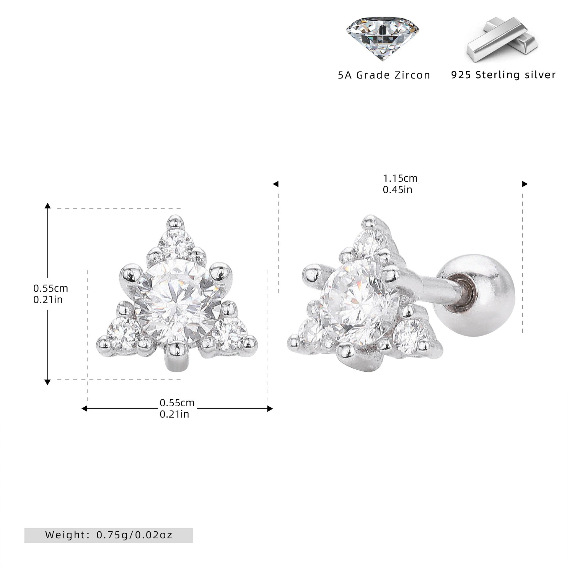 Damen Ohrstecker mit funkelndem Zirkon-Akzent in floralem Design Shop Nory