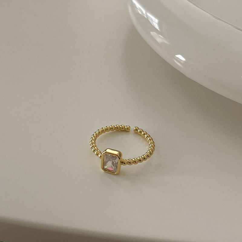 Damen Offener Ring mit dekorativem Zickzack-Muster Shop Nory
