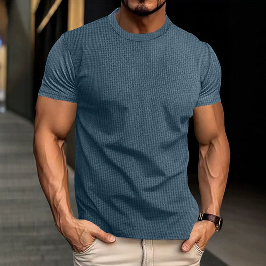 Herren Strukturiertes Kurzarm-T-Shirt aus Feinstrick Shop Nory