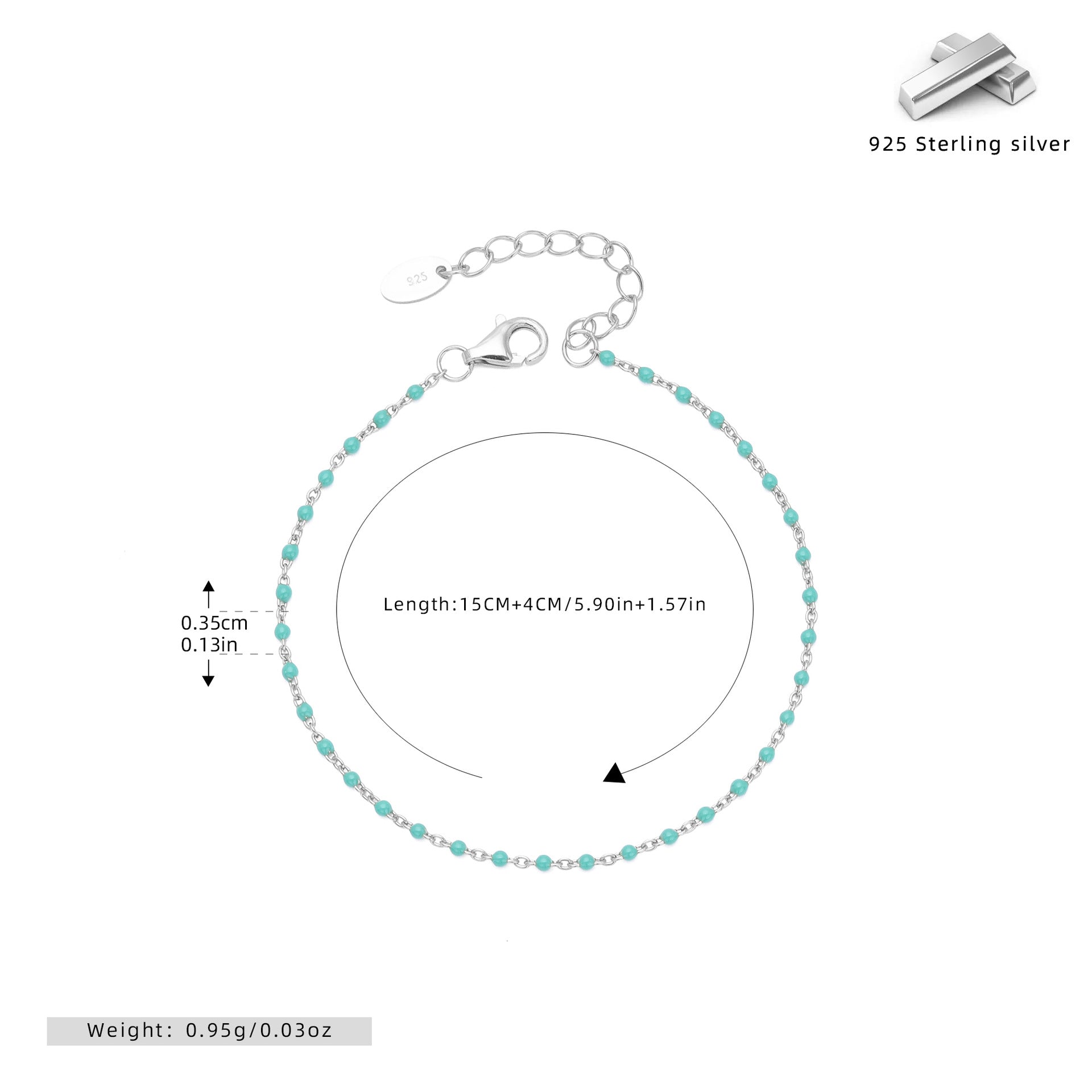 Damen Armband aus 925 Sterling Silber mit Zirkon-Akzenten Shop Nory