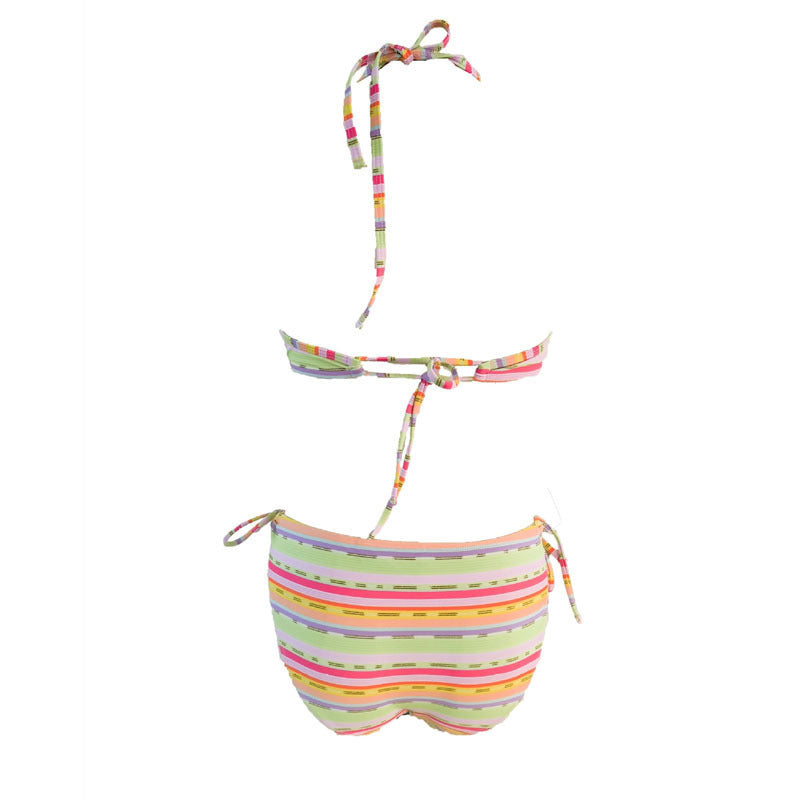 Damen Push-up Bikini-Set mit verspieltem Streifenmuster